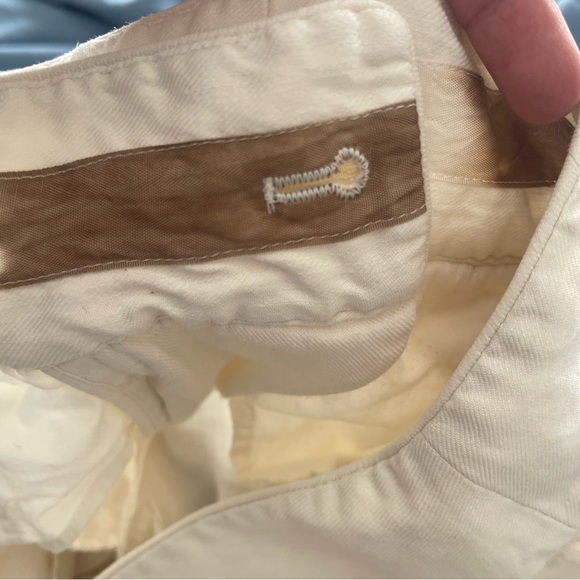 Diane Von Furstenberg Amor linen blend flare white off white pants size 6 - Picture 8 of 9